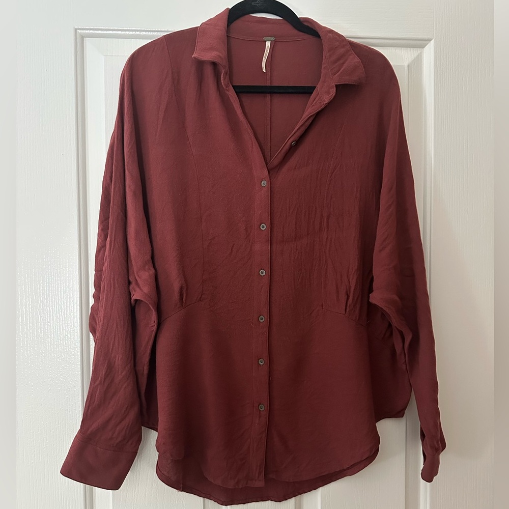 'True Affection' Herringbone Button Front Shirt - image 3